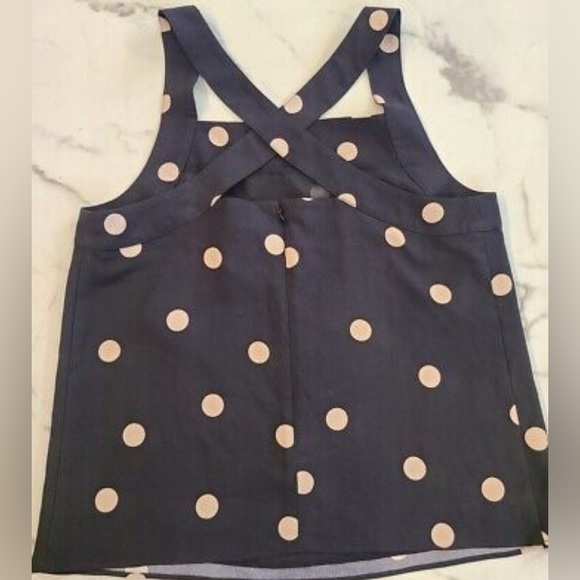🦄 Ann Taylor Polka Dot Cross Back Top - Picture 3 of 8
